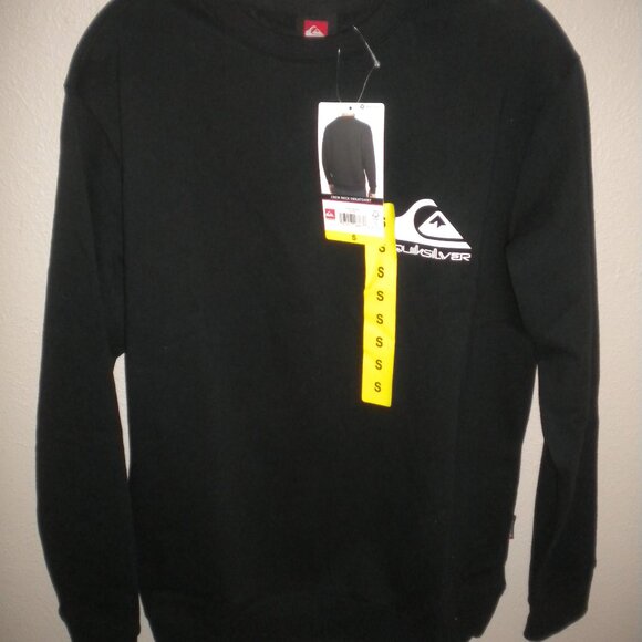 Quiksilver Men's Size Small Black Crew Neck Sweatshirt NWT - Picture 2 of 5